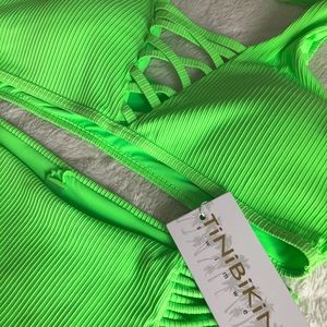 Lime green two piece bikini